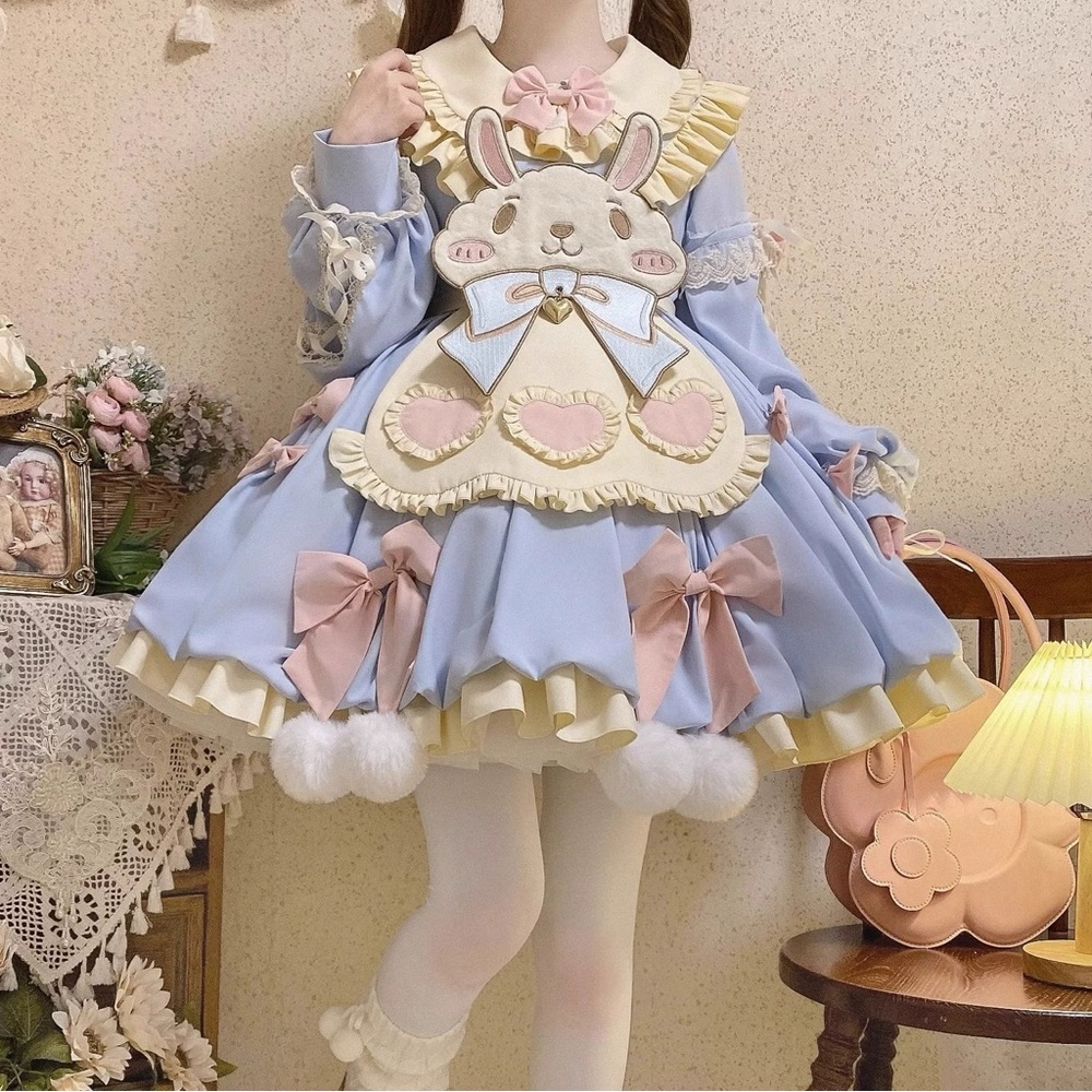 Cute Lolita Dress with Bunny Apron